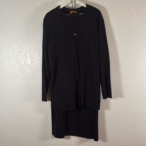 E Wear Black Wool Blend 3 Piece Skirt Set Size 1X/ 2X